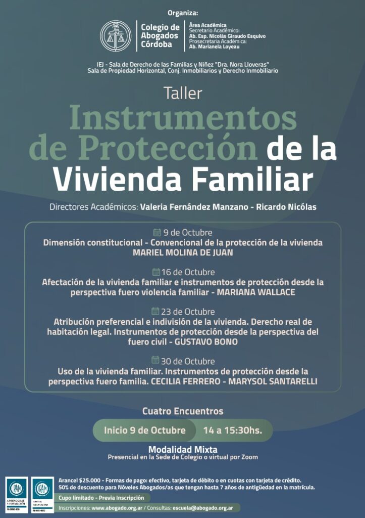 Taller: Instrumentos de Protección de la Vivienda Familiar